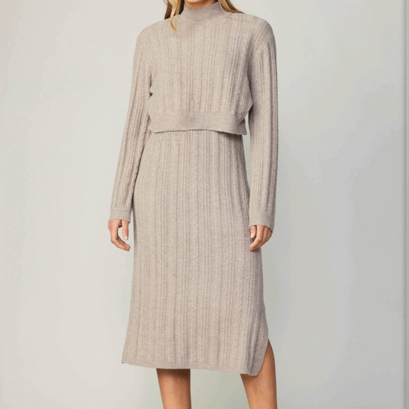 current air layered sweater dress Current Air + Layered Sweater Dress